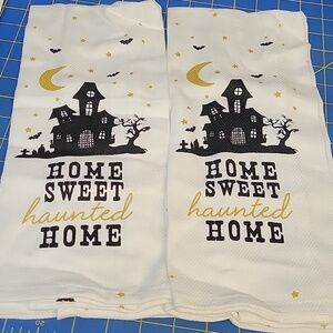 Home Sweet Haunted Home Kitchen Towel Set of 2 New 15x21 Each